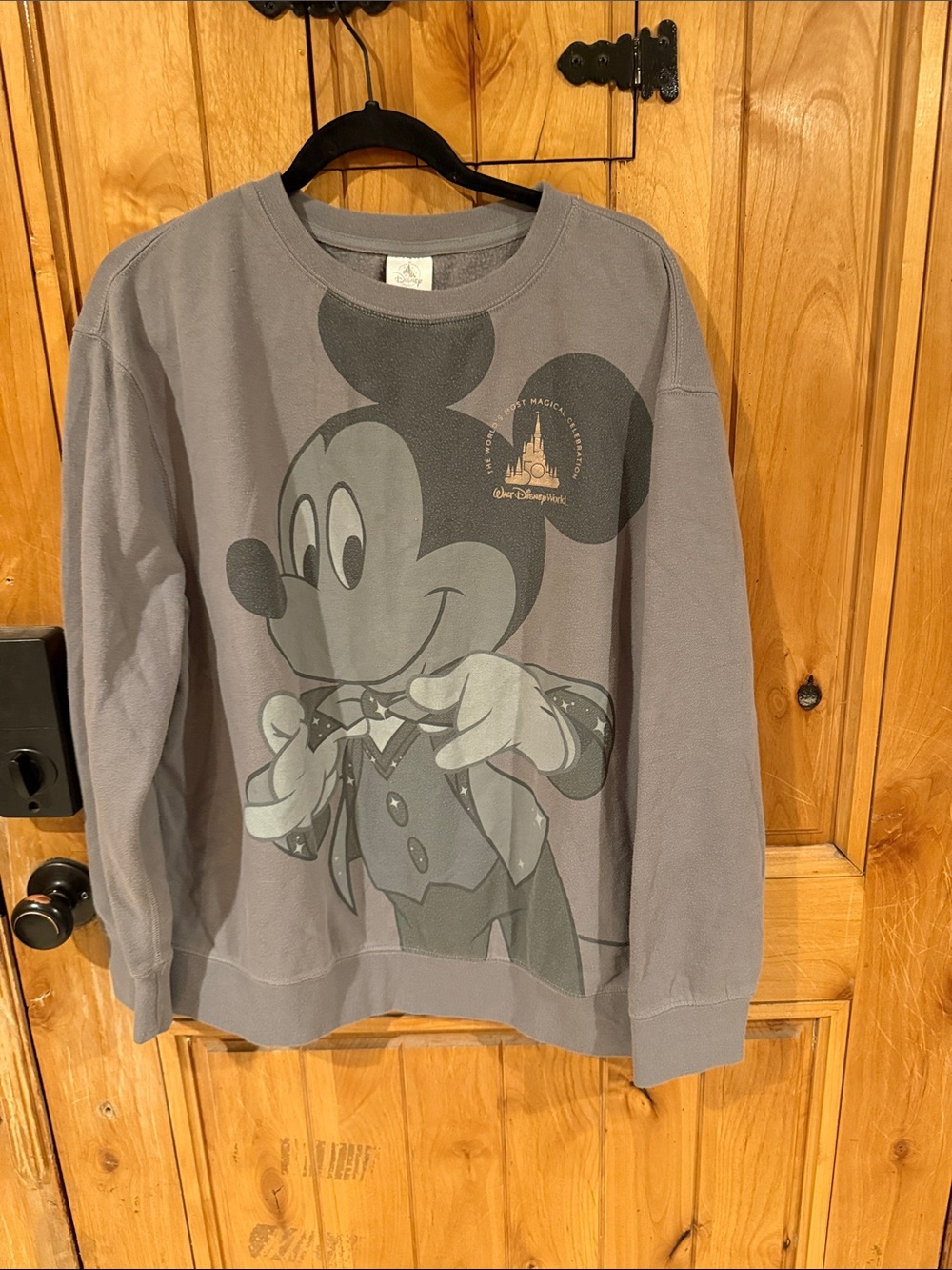 Disney Men's Gray Mickey Mouse Crewneck Sweatshirt